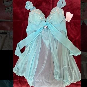 NWT Inner Secrets sheer teddy & thong set